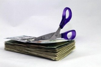 Scissors with money